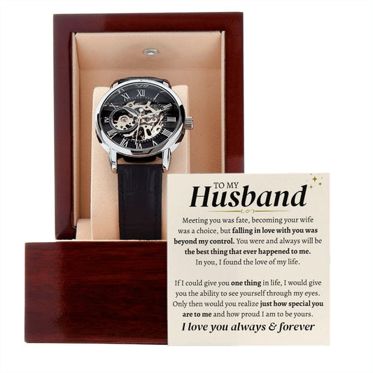 Jewelry To My Husband - Luxury Openwork Watch - Gift Set - SS323