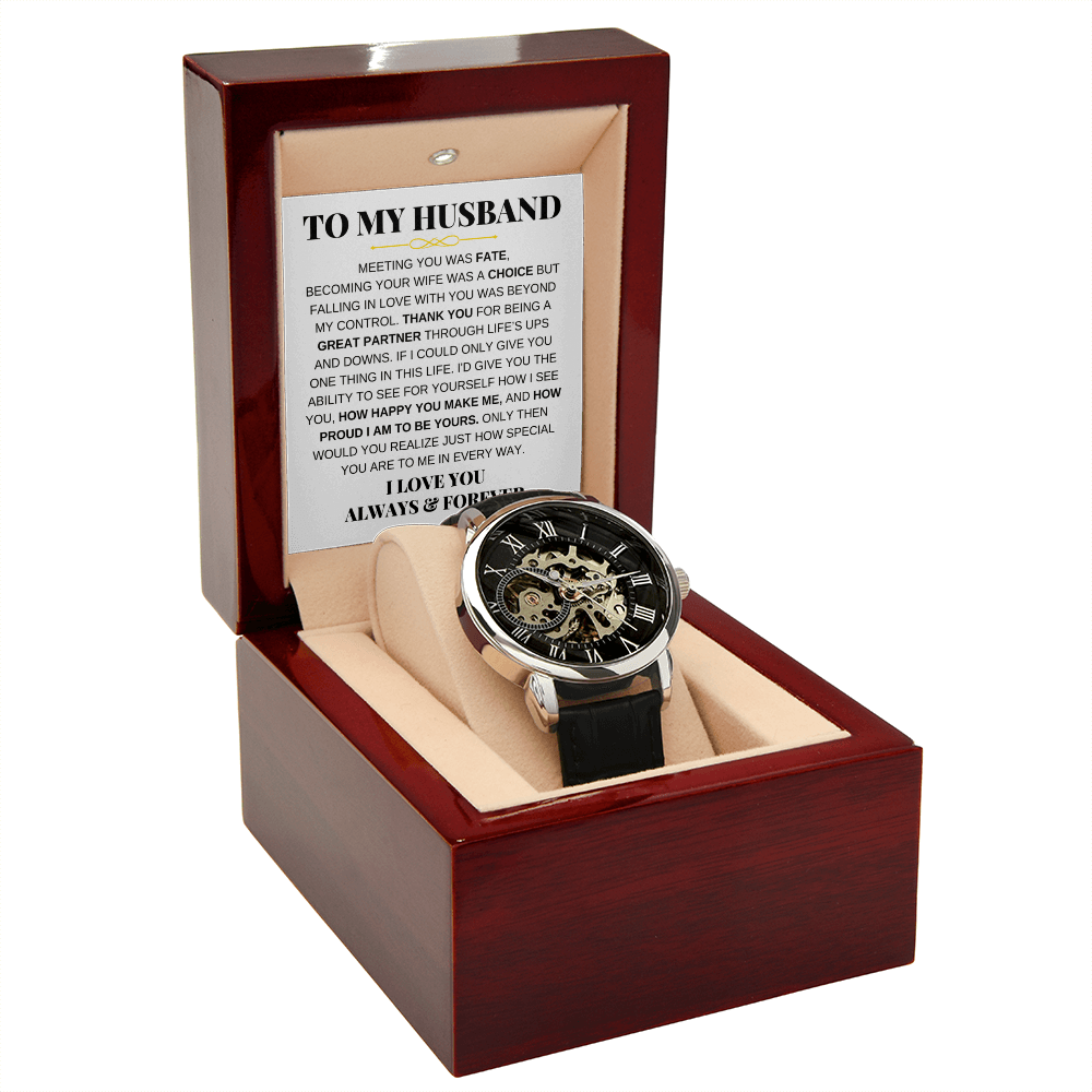 Jewelry To My Husband - Premium Automatic Openwork Watch - Gift Set - SS215