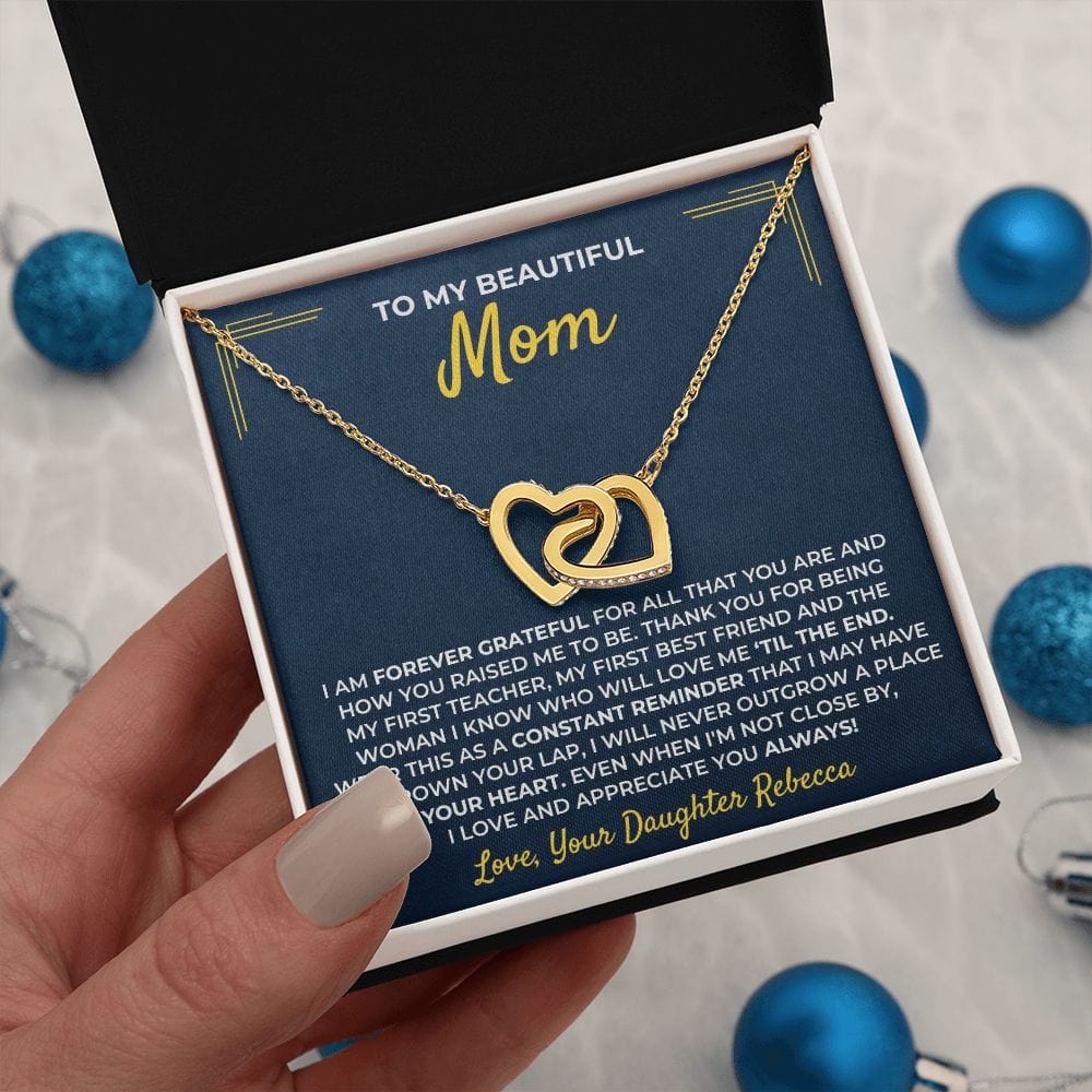 Jewelry To My Loving Mom - From Daughter - Forever Linked Hearts Gift Set - SS404