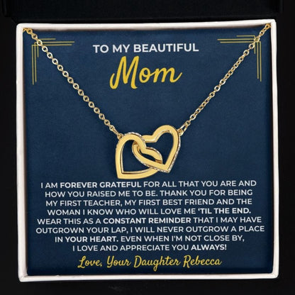 Jewelry To My Loving Mom - From Daughter - Forever Linked Hearts Gift Set - SS404
