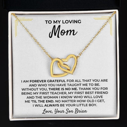 Jewelry To My Loving Mom - From Son - Interlocked Hearts Gift Set - SS396