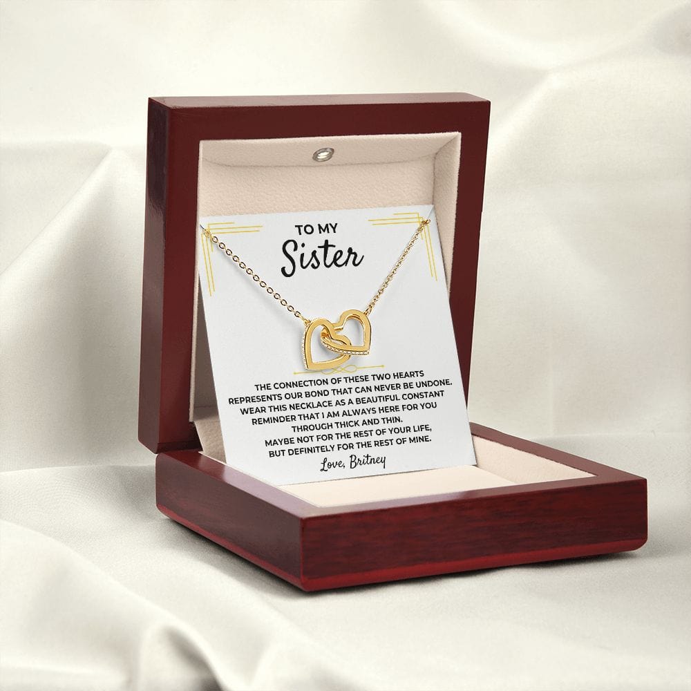 Jewelry To My Sister - Interlocked Hearts Gift Set - SS382