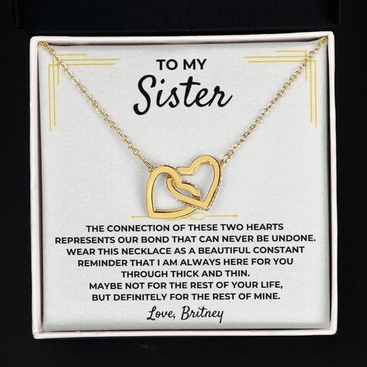 Jewelry To My Sister - Interlocked Hearts Gift Set - SS382
