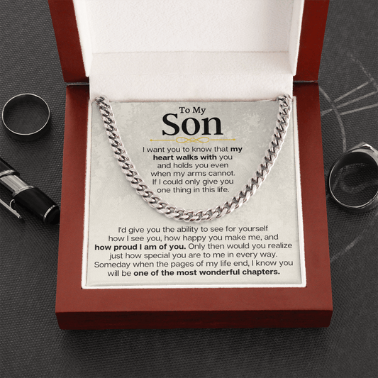 Jewelry To My Son - Cuban Link Chain Gift Set - SS161-S