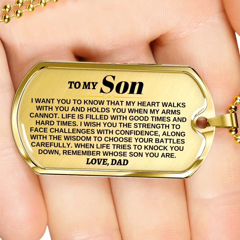 Jewelry To My Son - Love, Dad - Beautiful Love Tag - SS300D