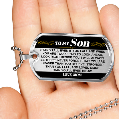 Jewelry To My Son - Love, Mom - Beautiful Love Tag - SS306