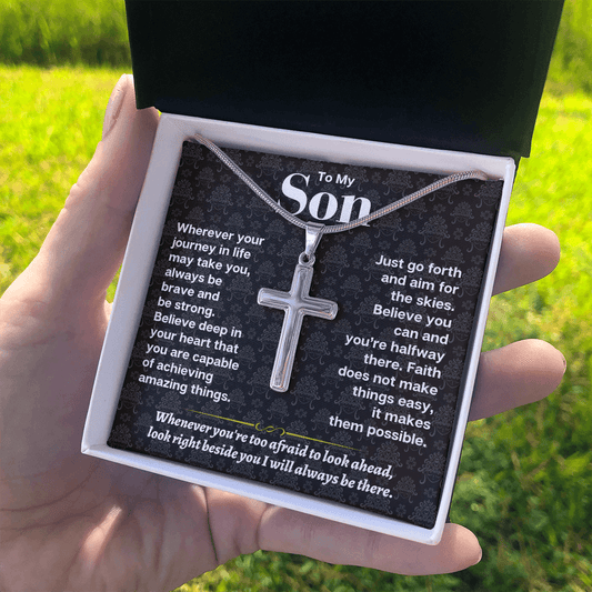 Jewelry To My Son - Personalized - Artisan-Crafted Cross - Gift Set - SS178S