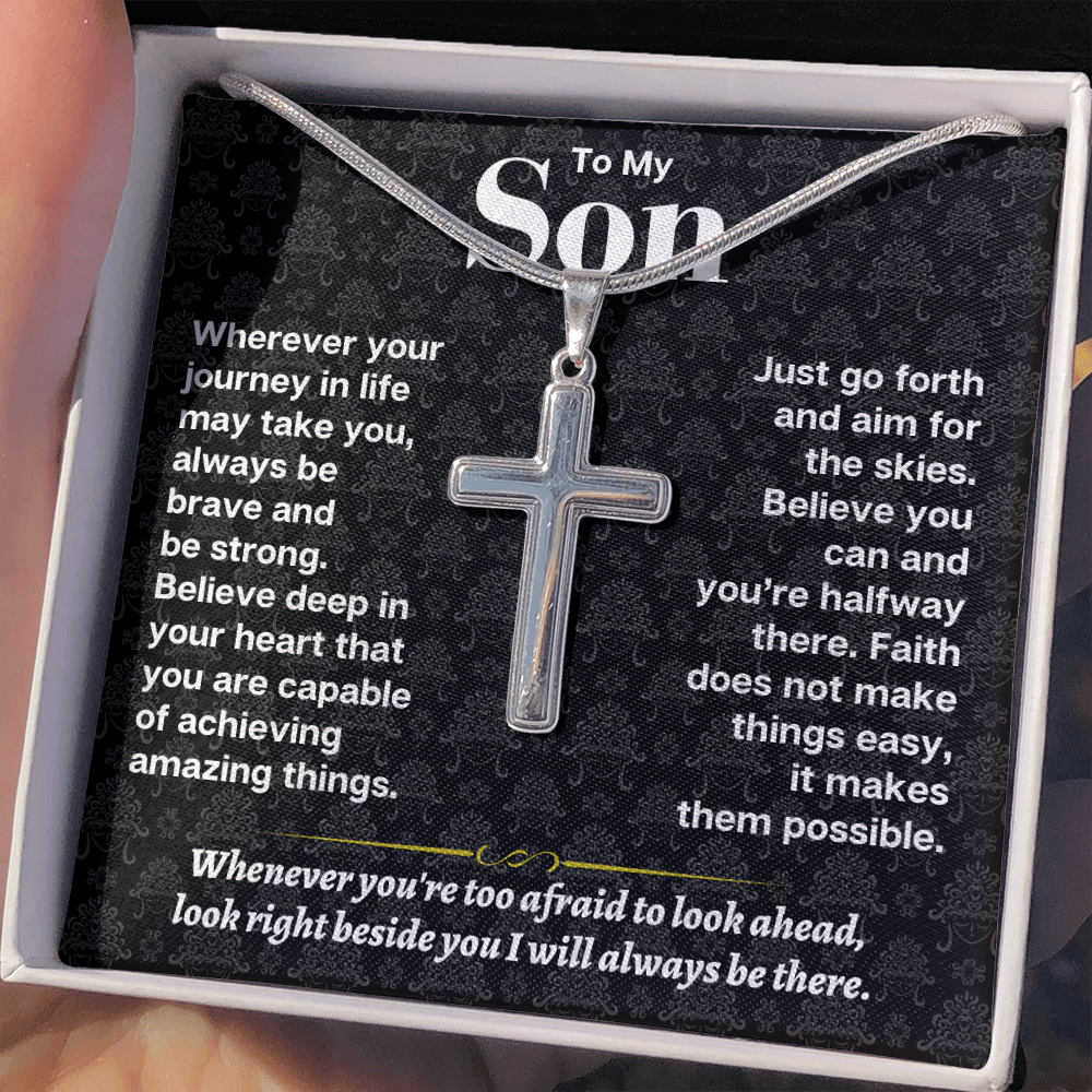 Jewelry To My Son - Personalized - Artisan-Crafted Cross - Gift Set - SS178S