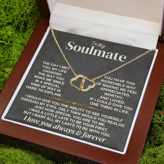 Jewelry To My Soulmate - 0.07 Ct Solid 10k Gold w/ 18 Single-cut Diamonds - Gift Set - SS304