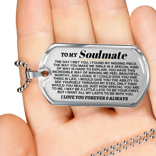 Jewelry To My Soulmate | I Found My Missing Piece | Beautiful Love Tag - SS305