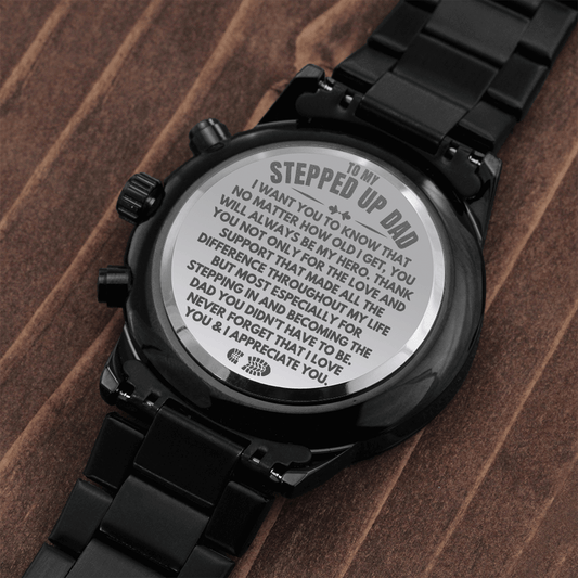 Jewelry To My Stepped Up Dad - Engraved Premium Watch - SS235