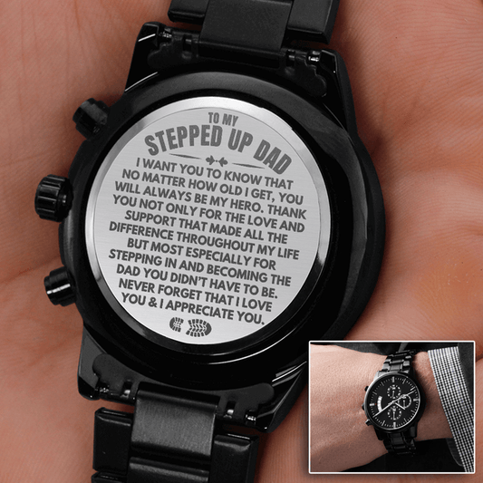 Jewelry To My Stepped Up Dad - Engraved Premium Watch - SS235