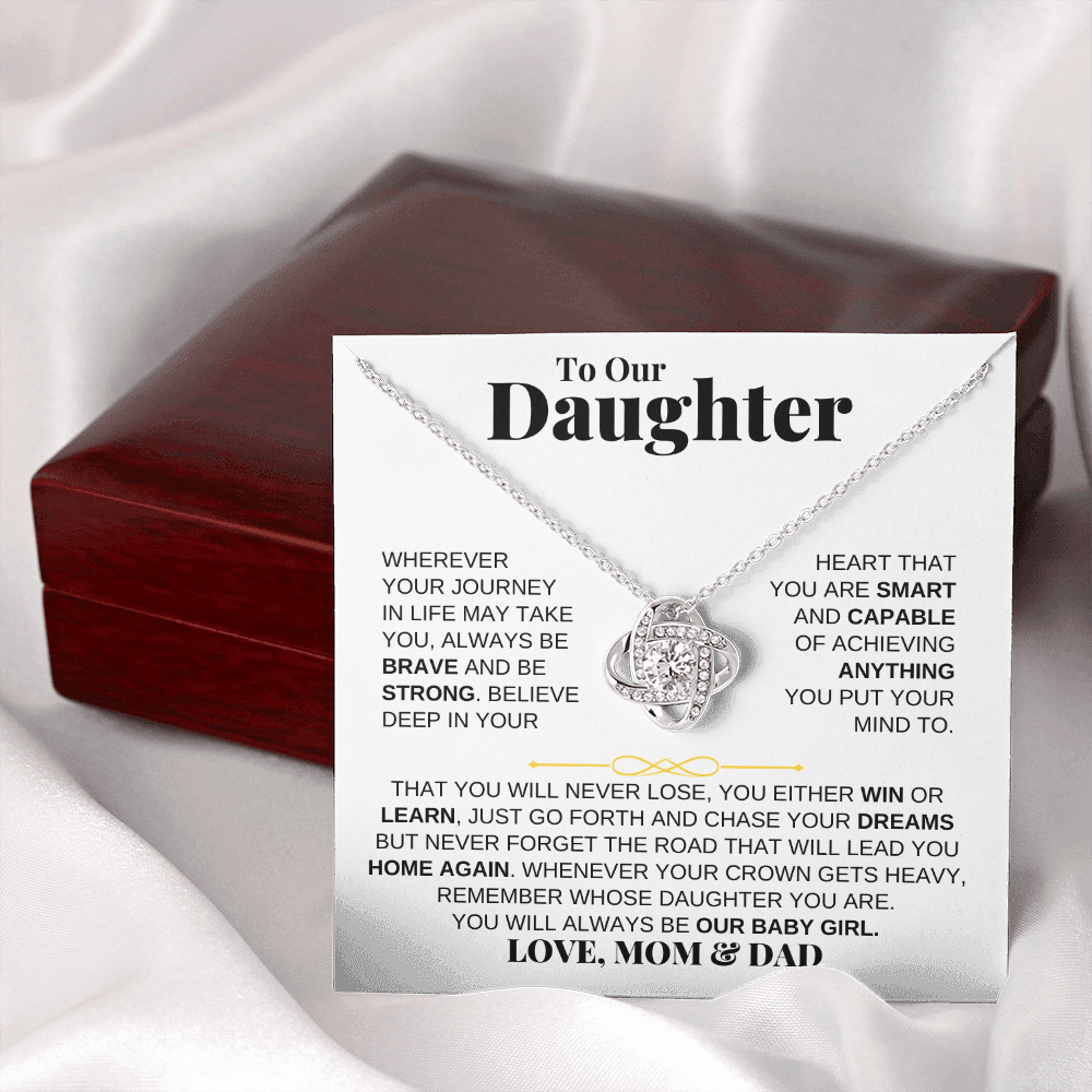 Jewelry To Our Daughter - Love Knot Gift Set - From Dad- SS204LKMD