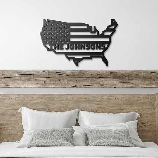 Wall Art American Family - Personalized Metal Art
