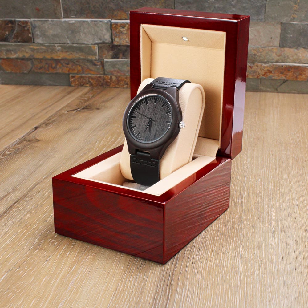 Watches To My Grandson - Love, Grandma - Engraved Wood Watch - SS146-GM